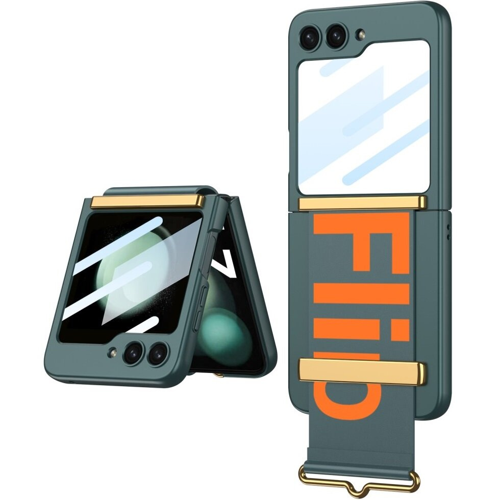 Gkk Schutzhülle Für Samsung Galaxy Z Flip5 5g, Mit Tragegurt, Grün