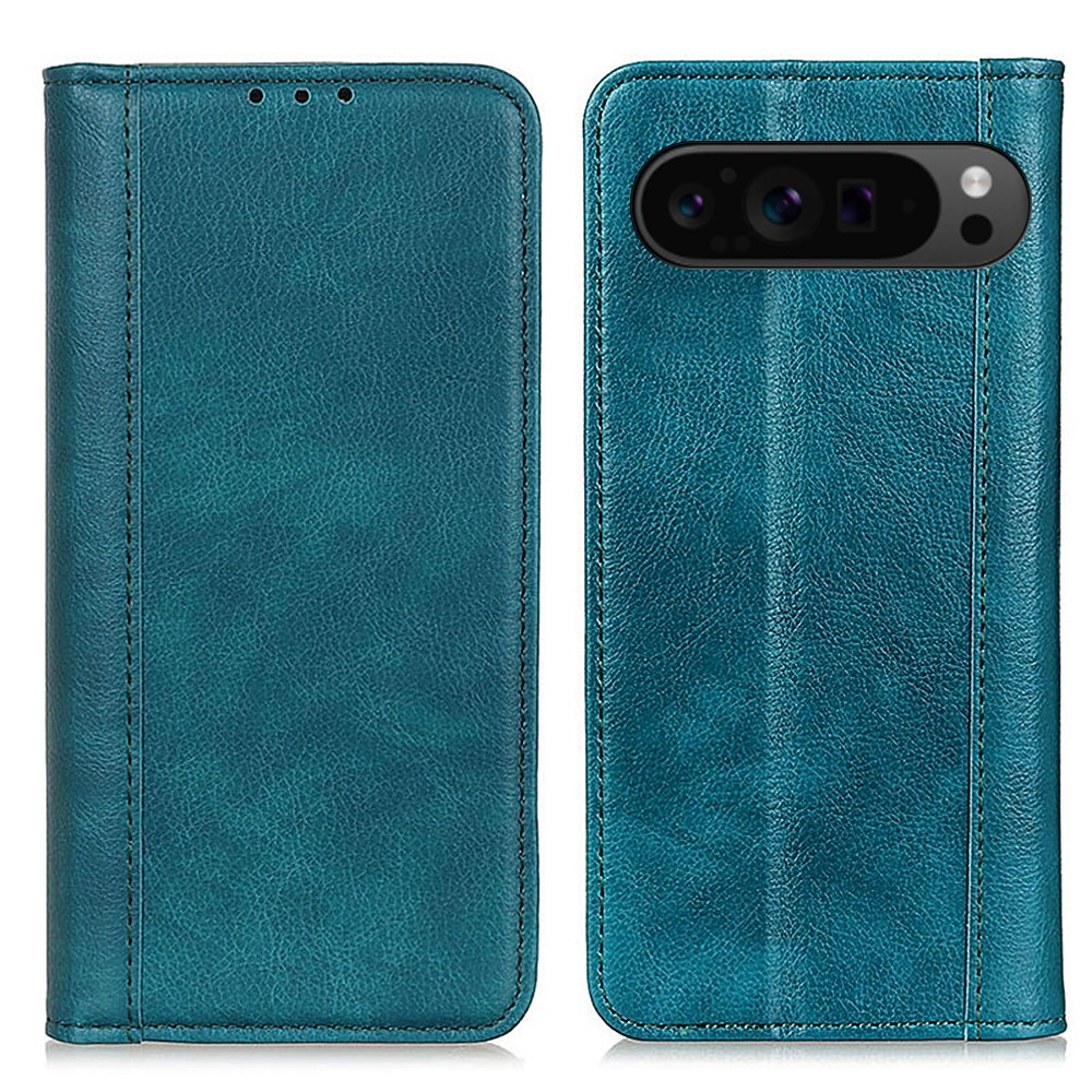 Klapphülle Für Google Pixel 10 Pro Xl / 9 Pro Xl, Leder Mit Tasche, Grün