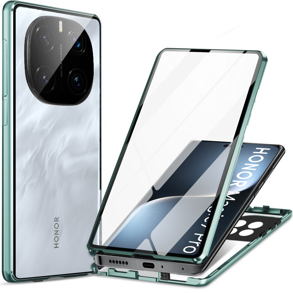 Honor Magic 7 Pro Hülle, Magnetisches Dualglas, Grün