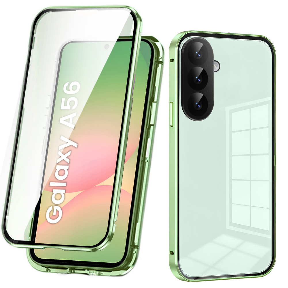 Schutzhülle Für Samsung Galaxy A56 5g, Magnetisches Dualglas, Grün