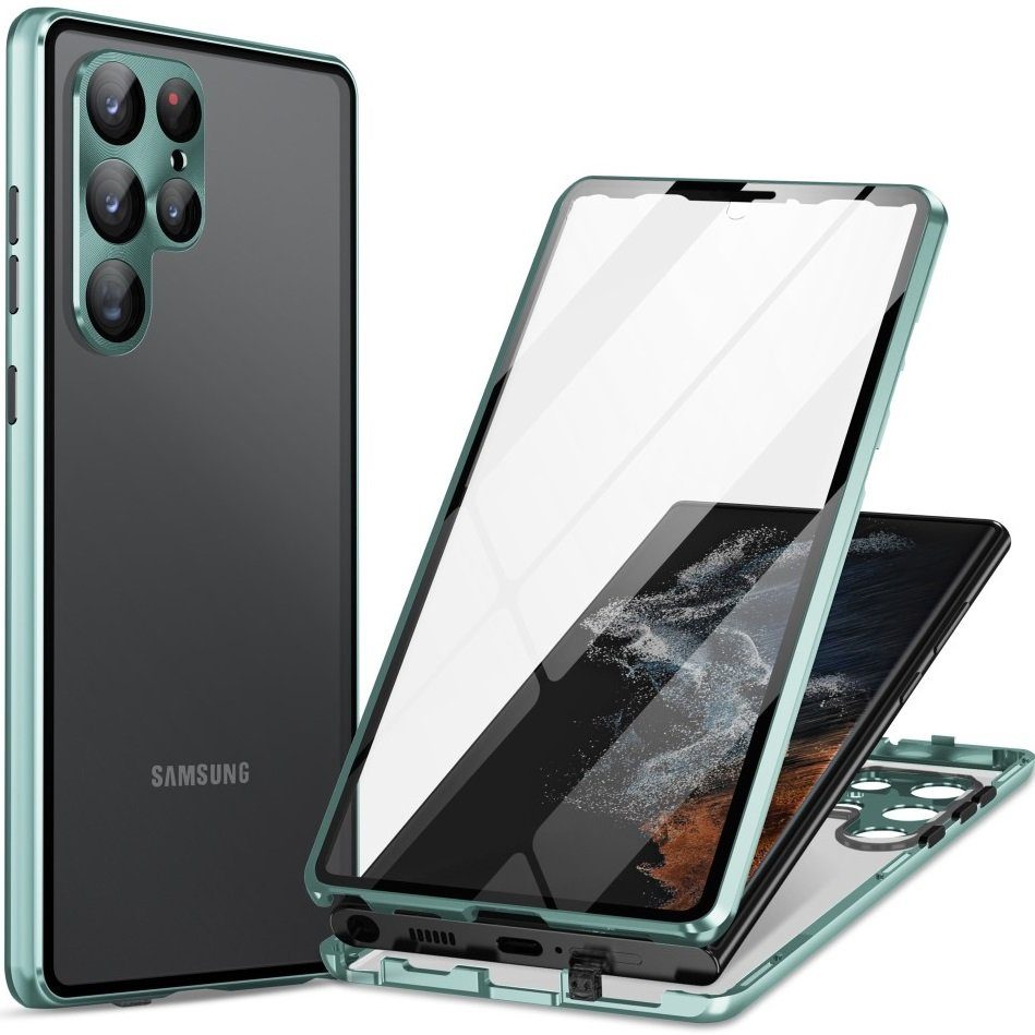 Samsung Galaxy S23 Ultra Hülle, Magnetisches Dualglas, Grün