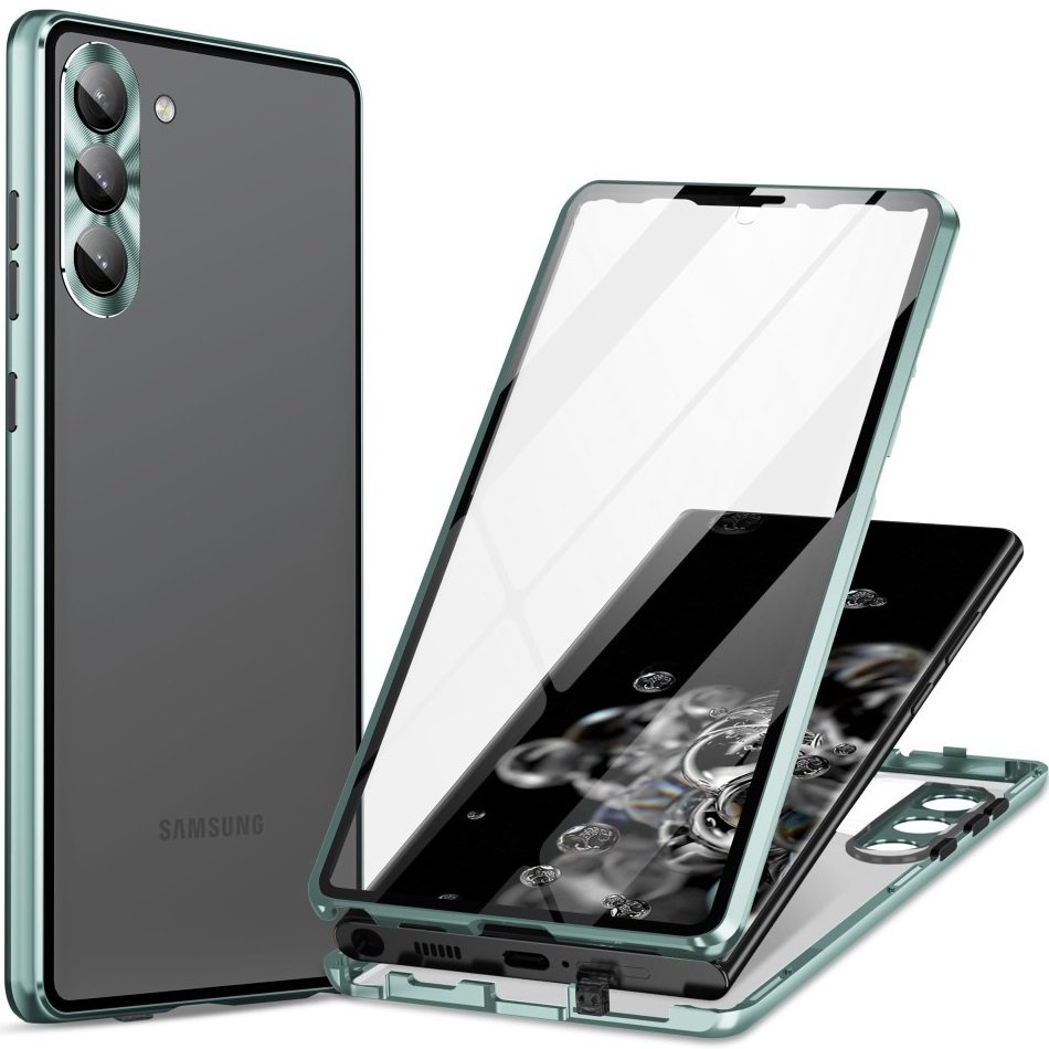 Samsung Galaxy S23 Hülle, Magnetisches Dualglas, Grün