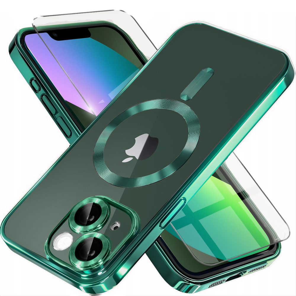 Iphone 13 Hülle, Electro Magsafe, Grün + Displayschutzfolie