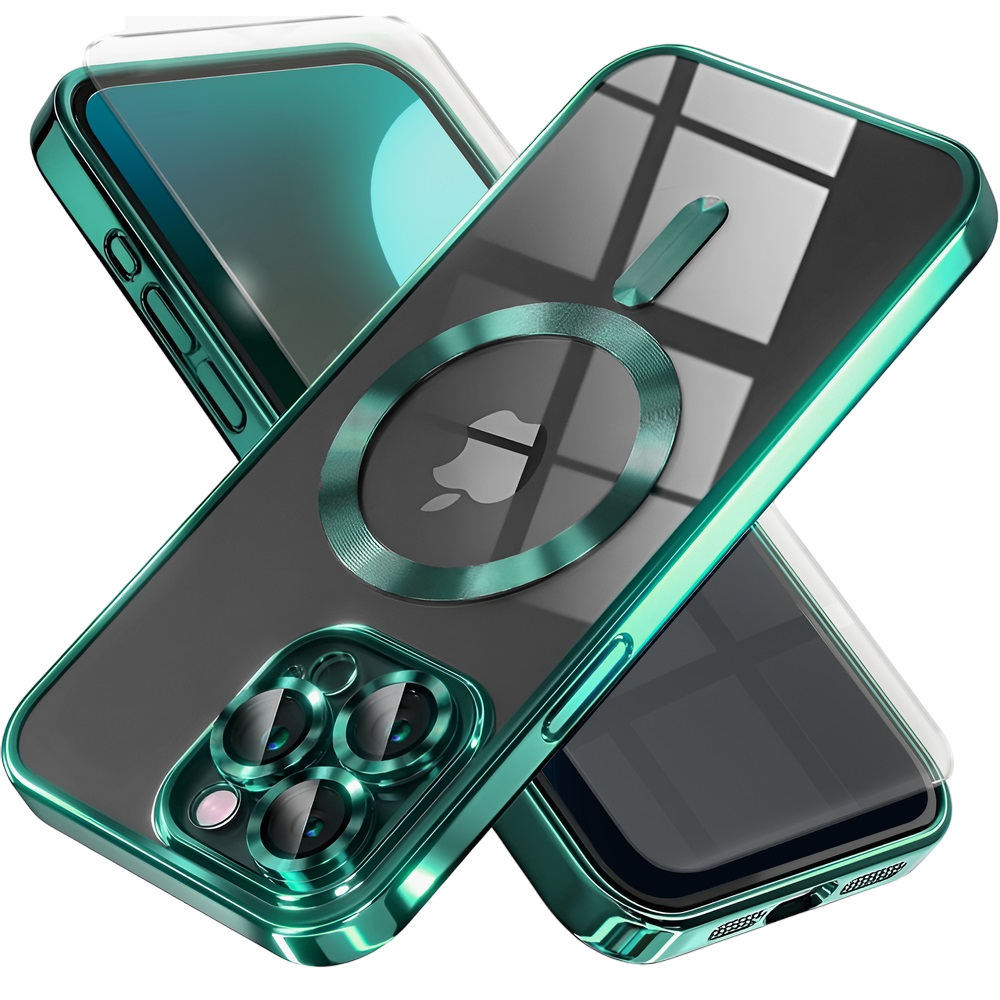 Iphone 16 Pro Hülle, Electro Magsafe, Grün + Displayschutzfolie