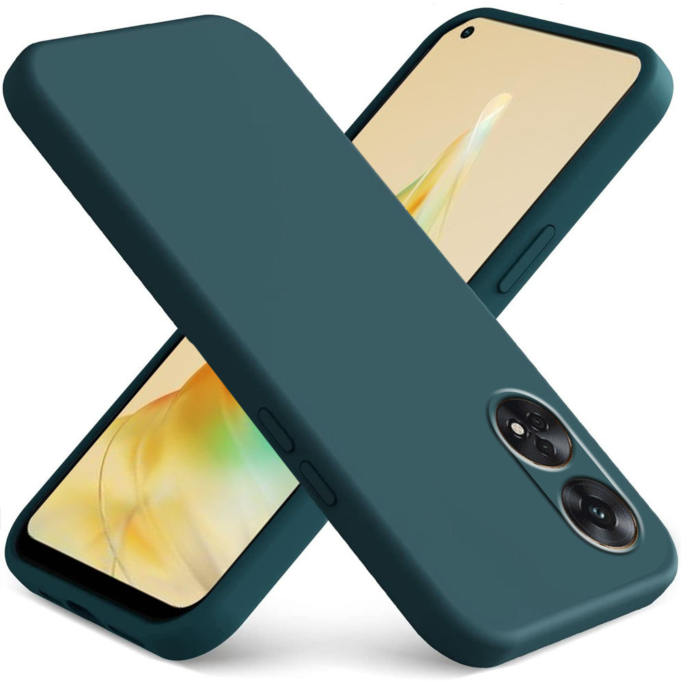 Silikonhüllen-set Für Oppo Reno8 T, Silikon Lite, Grün + Glas