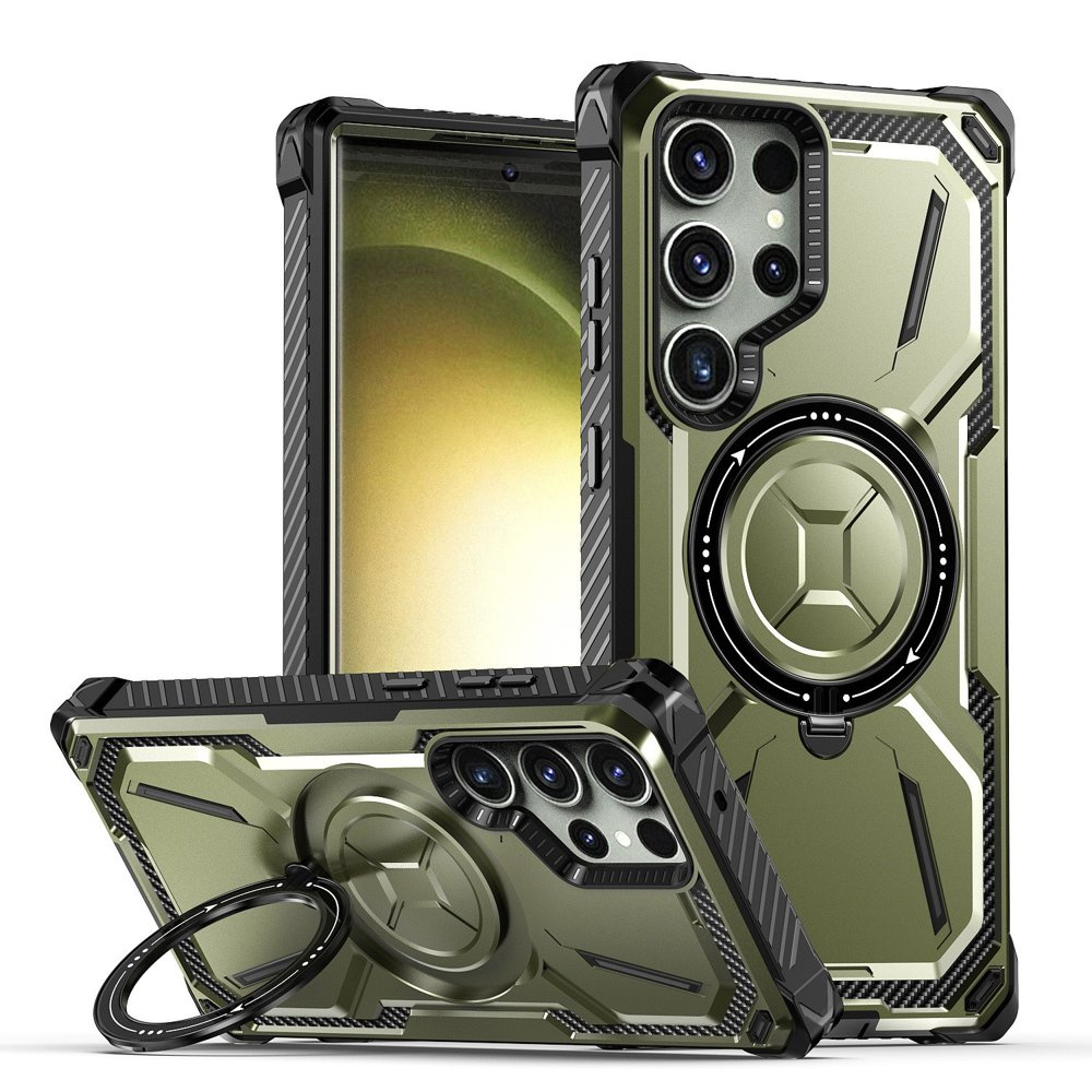 Samsung Galaxy S23 Ultra Heavy Duty Ring Case, Grün