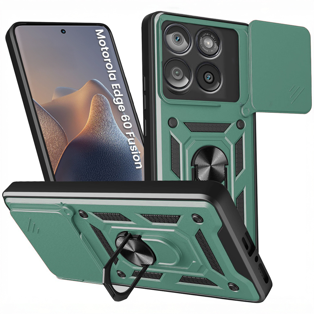 Gepanzerte Schutzhülle Für Motorola Edge 60 / 60 Fusion, Camshield Slide, Grün