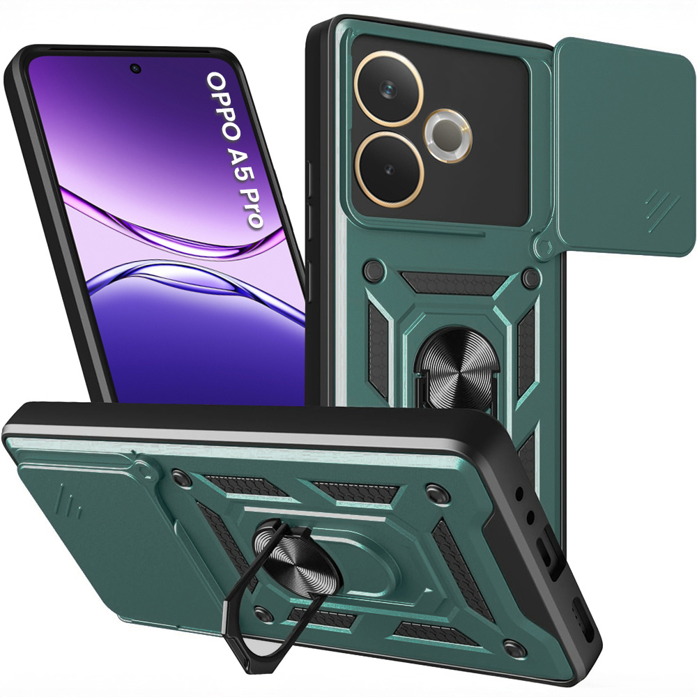Gepanzerte Schutzhülle Für Oppo A5 Pro 5g, Camshield Slide, Grün
