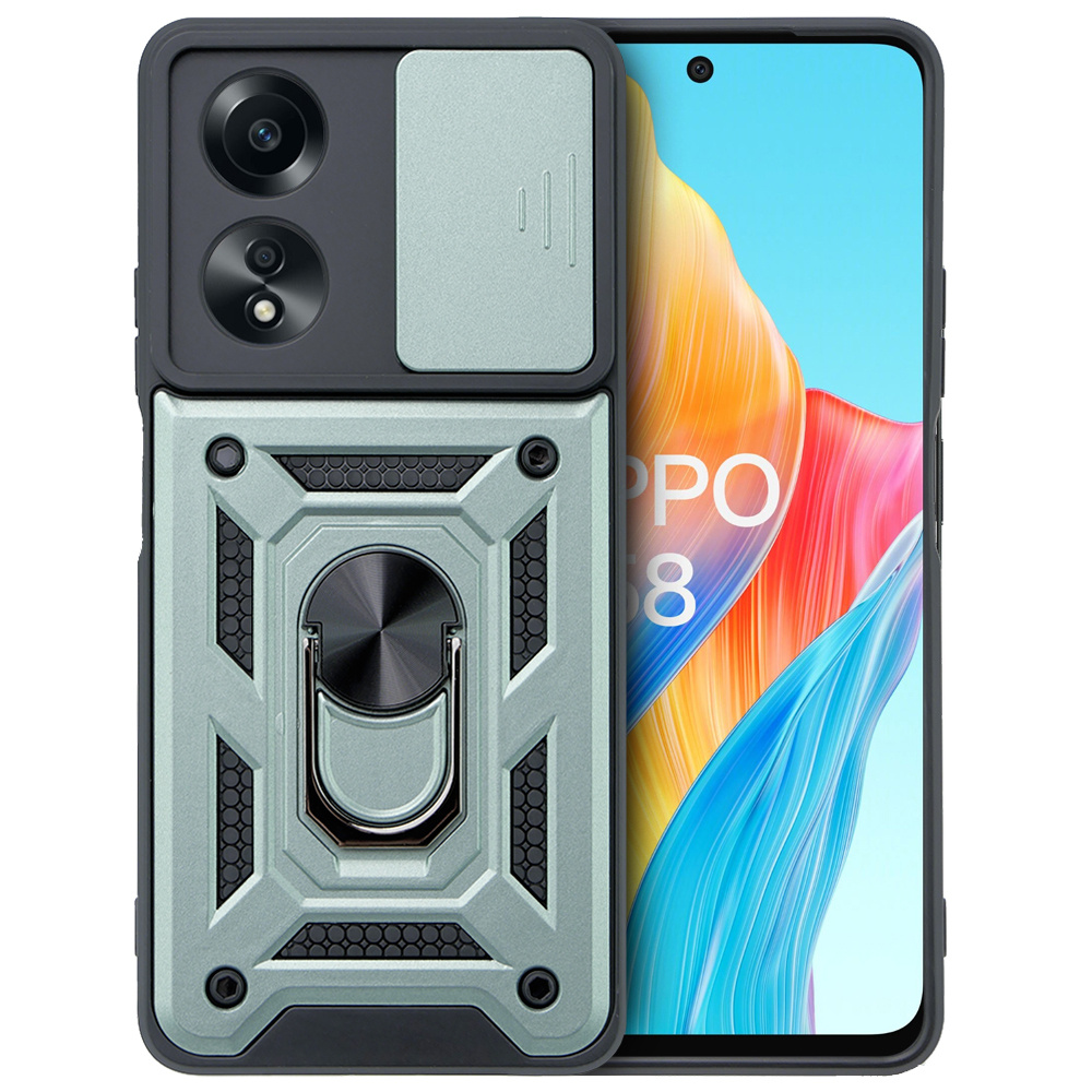 Gepanzerte Schutzhülle Für Oppo A58 4g, Camshield Slide, Grün