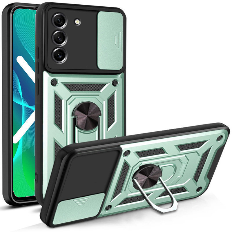 Schutzhülle Mit Schutzfunktion Für Samsung Galaxy S23, Camshield Slide, Grün