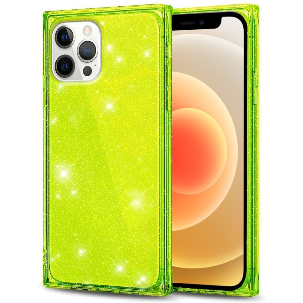Quadratische Glitzerhülle Für Iphone 12 Pro, Grün