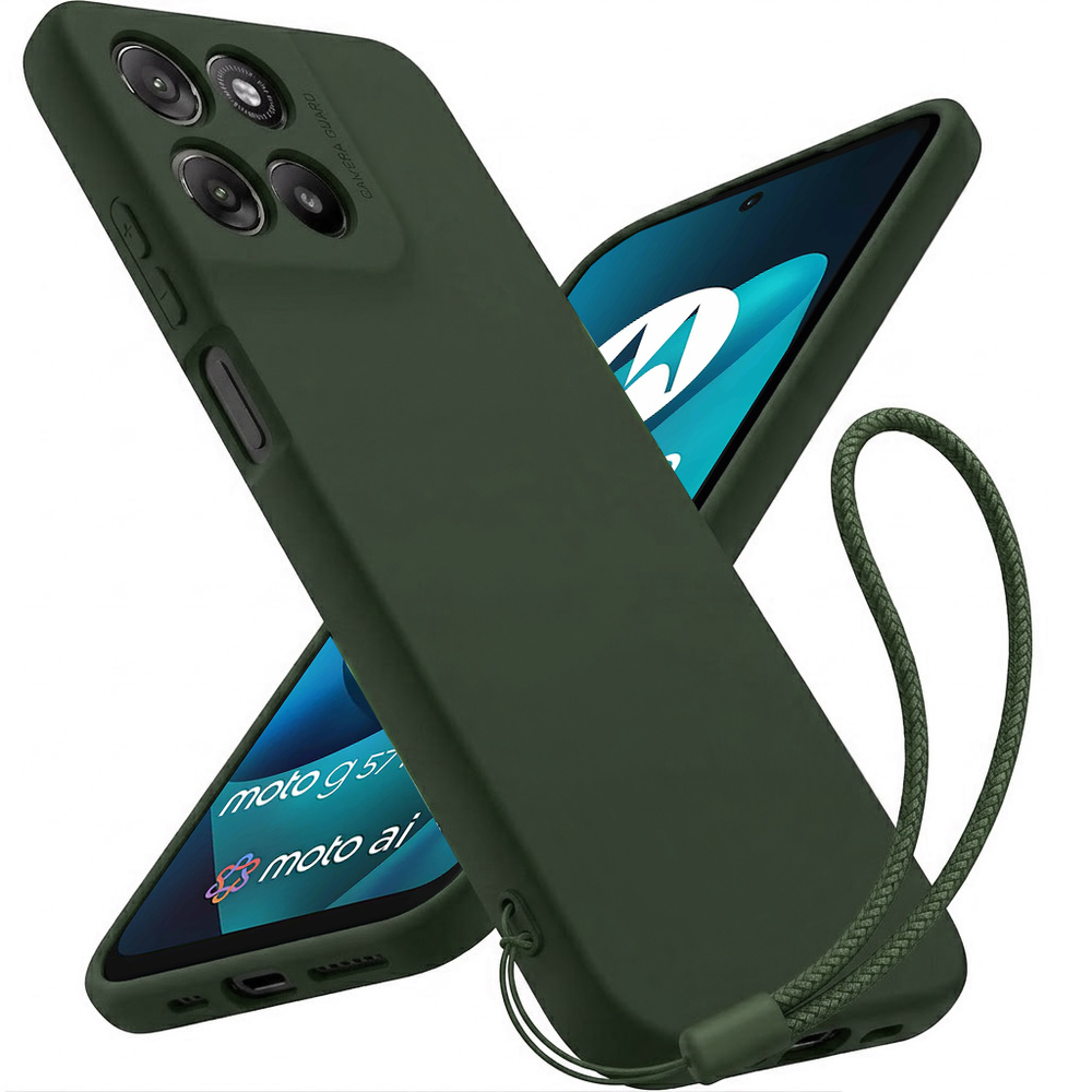 Silikonhülle Für Motorola Moto G57 Power, Mit Magsafe-funktion, Stoßfest, Grün