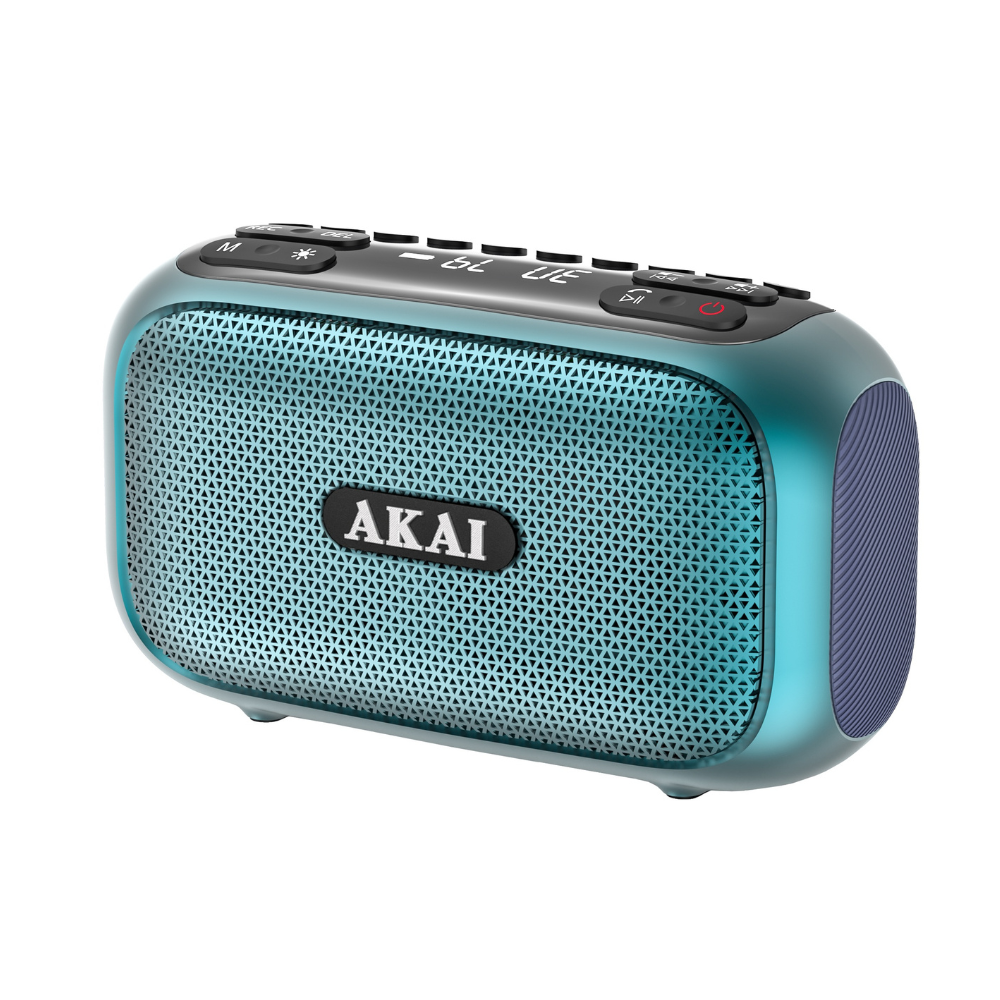Akai Radio Apr-700 2×3 W Rms Bluetooth 5.3 Fm Usb Microsd Rgb Grün