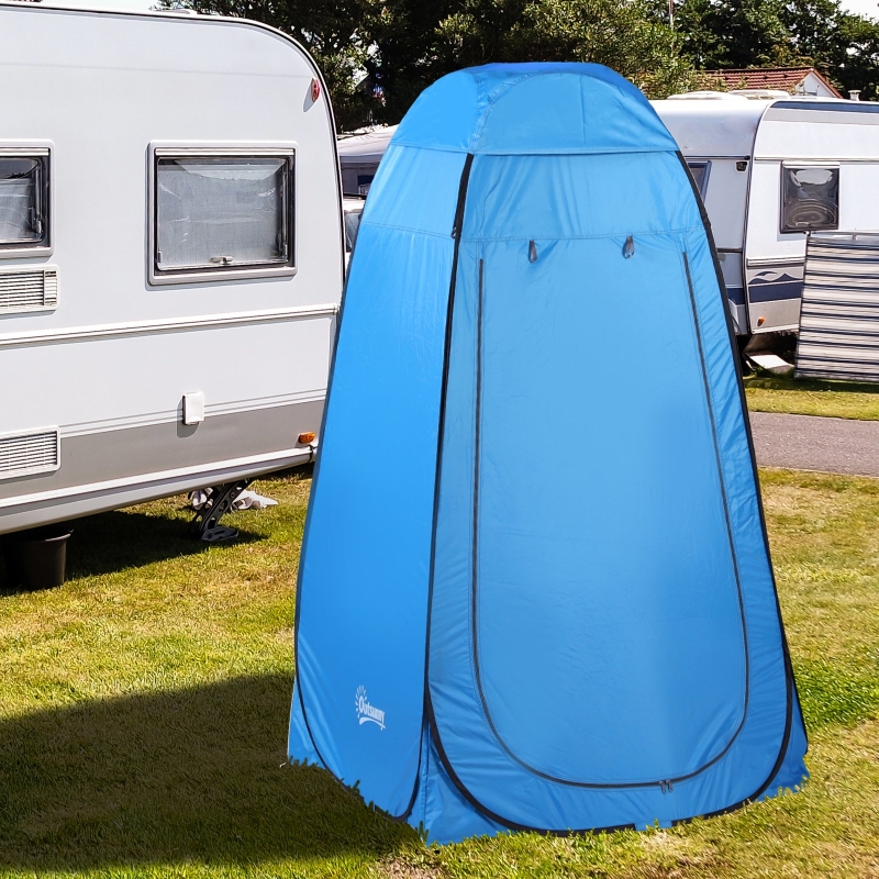 Tragbares Dusch- Und Umkleidezelt (mit Innentasche), Wasserfestes Polyester, Himmelblau, 120 X 120 X 190 Cm