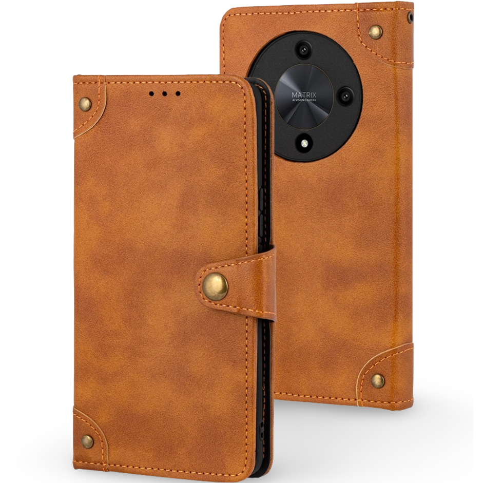 Honor Magic 6 Lite 5g Flip Case, Spaltleder, Orange