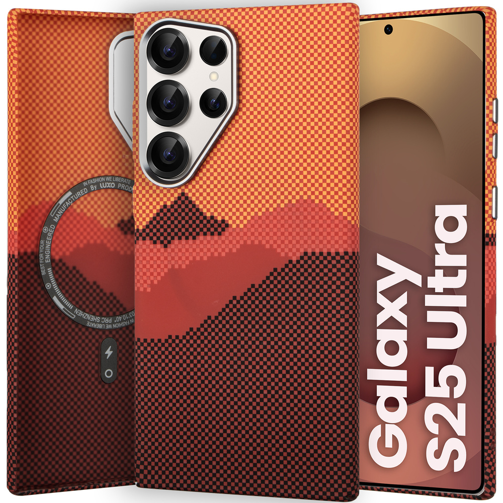 Samsung Galaxy S25 Ultra Hülle, Carbonfaser Magsafe, Orange