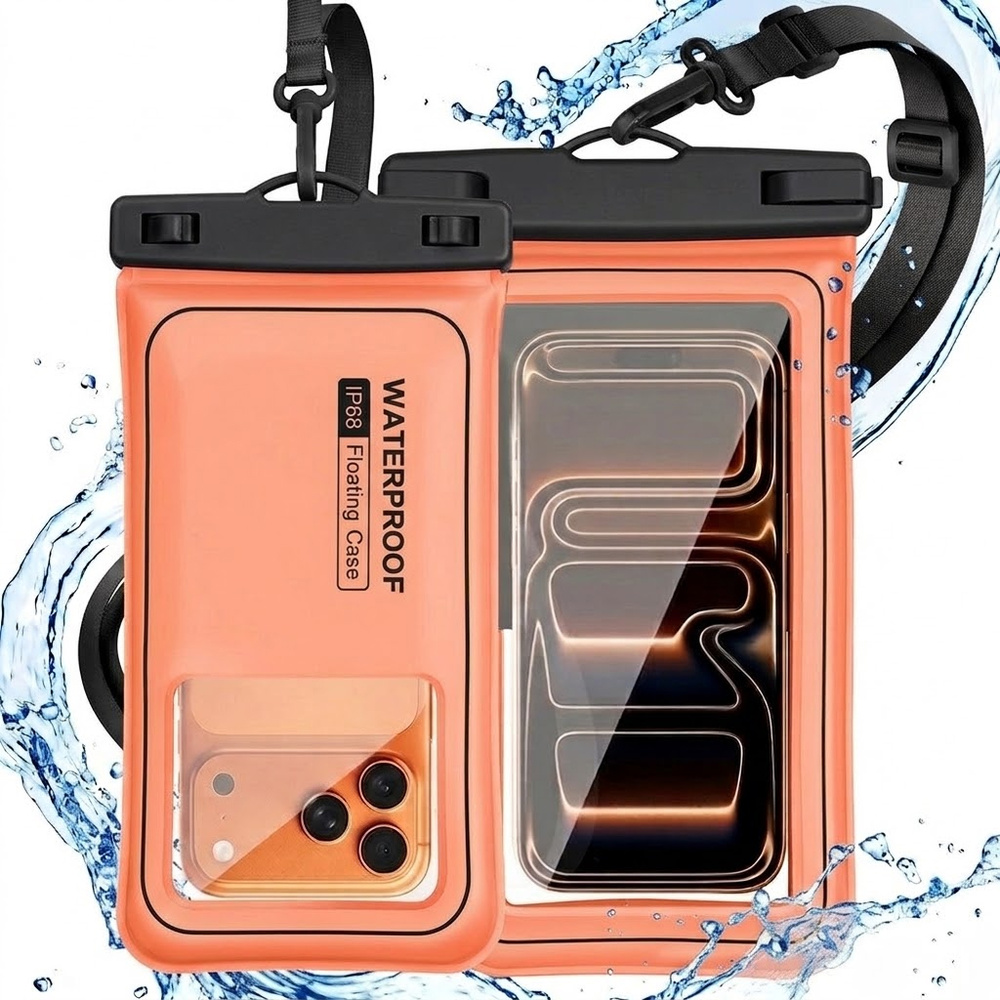 Wasserdichte, Schwimmende Handyhülle, Orange