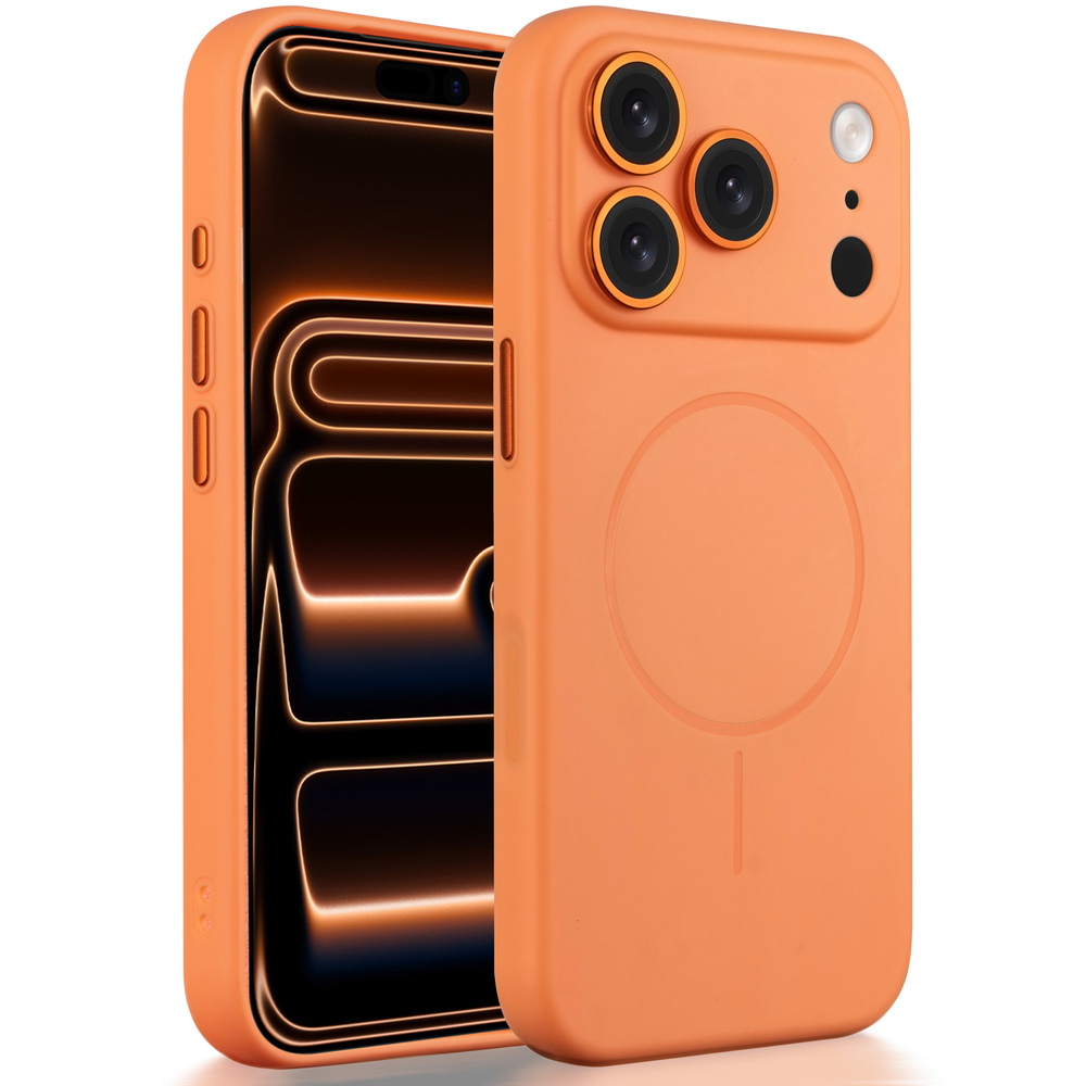 Iphone 17 Pro Max Hülle, Magsafe-kompatibel, Mit Kameraschutzglas – Orange