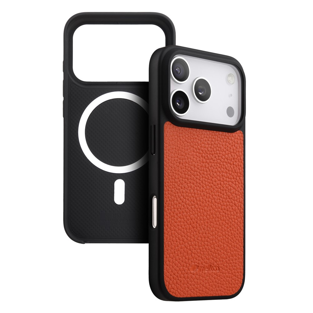 Melkco Iphone 17 Pro Lederhülle Mit Magsafe-funktion, Orange