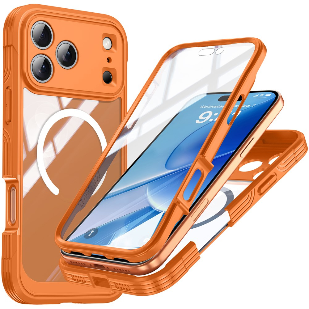 Stoßfeste Iphone 17 Pro Hülle Mit Glas Für Magsafe, Orange