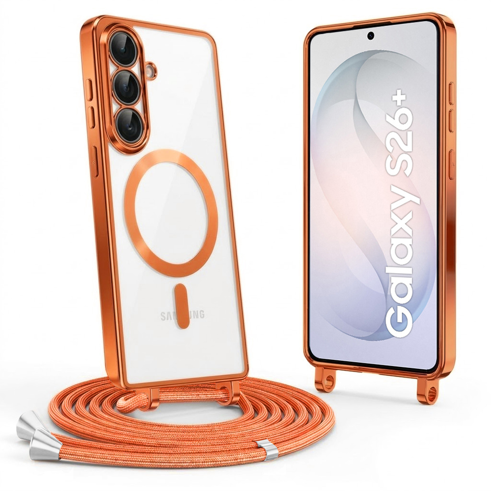 Schutzhülle Für Samsung Galaxy S26 Plus, Electro Magsafe, Orange + Trageband