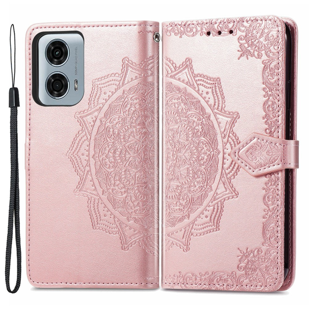 Klapphülle Für Motorola Moto G24 / G24 Power / G04, Mandala, Pink