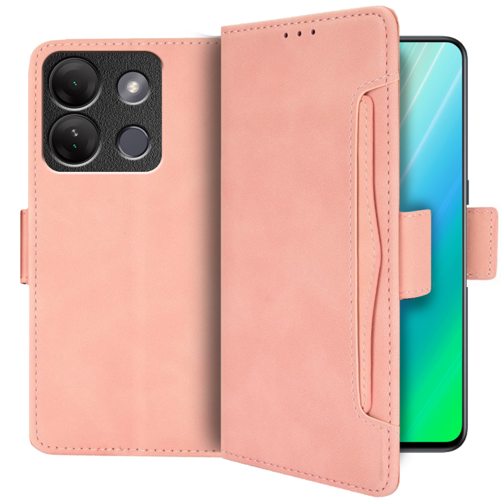 Klapphülle Für Infinix Smart 7 Hd 4g, Mit Kartenfach, Pink