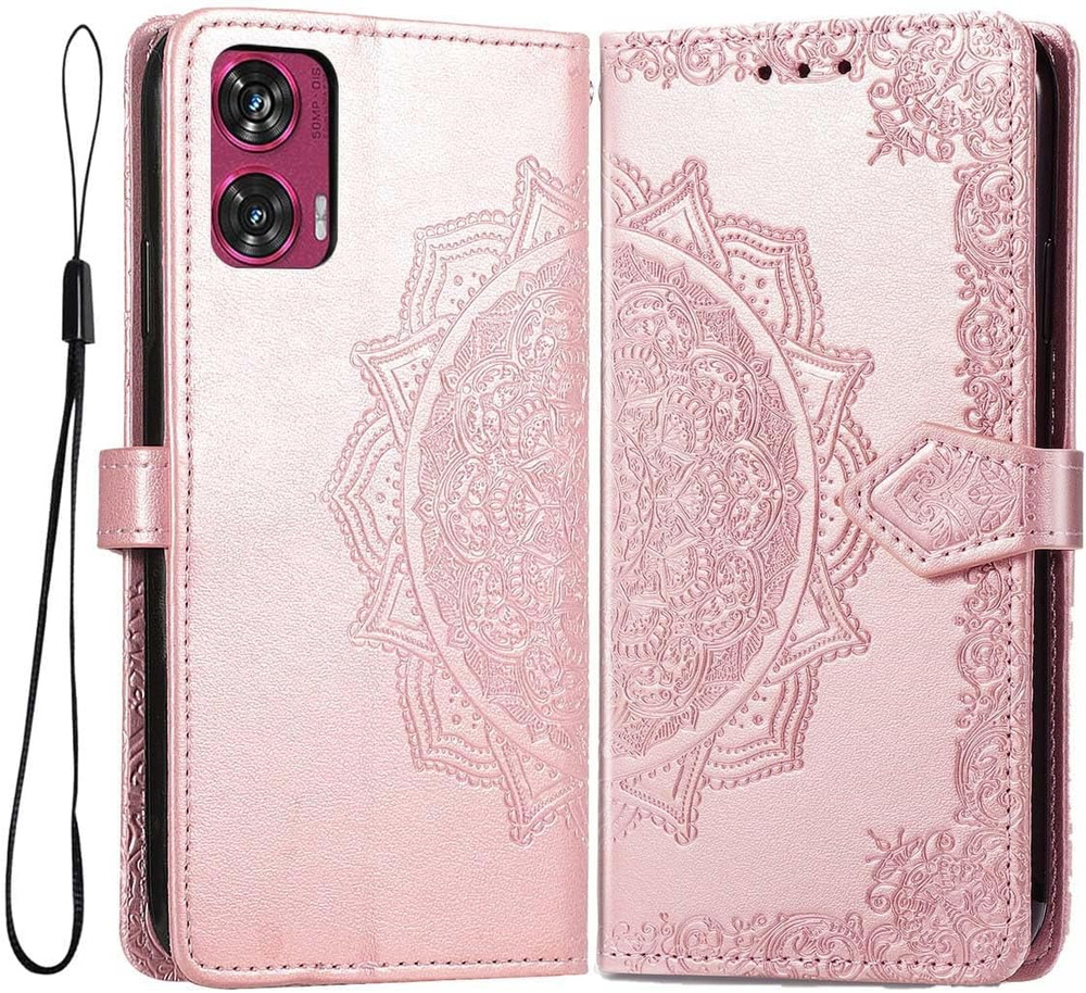 Motorola Edge 50 Fusion 5g Klapphülle, Mandala, Rosa