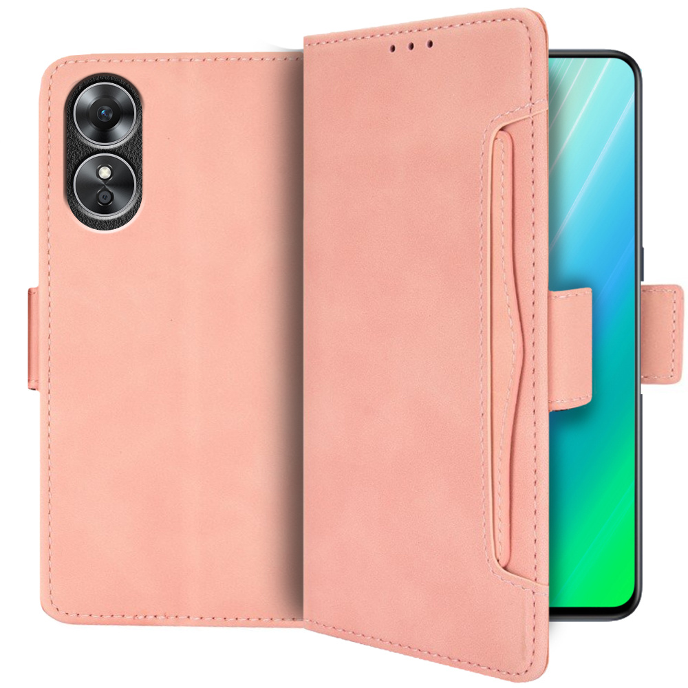Klapphülle Für Oppo A78 4g, Mit Kartenfach, Pink