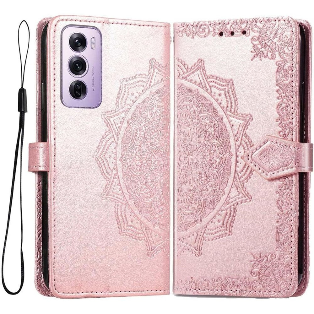 Klapphülle Für Oppo Reno 12 Pro, Mandala, Pink