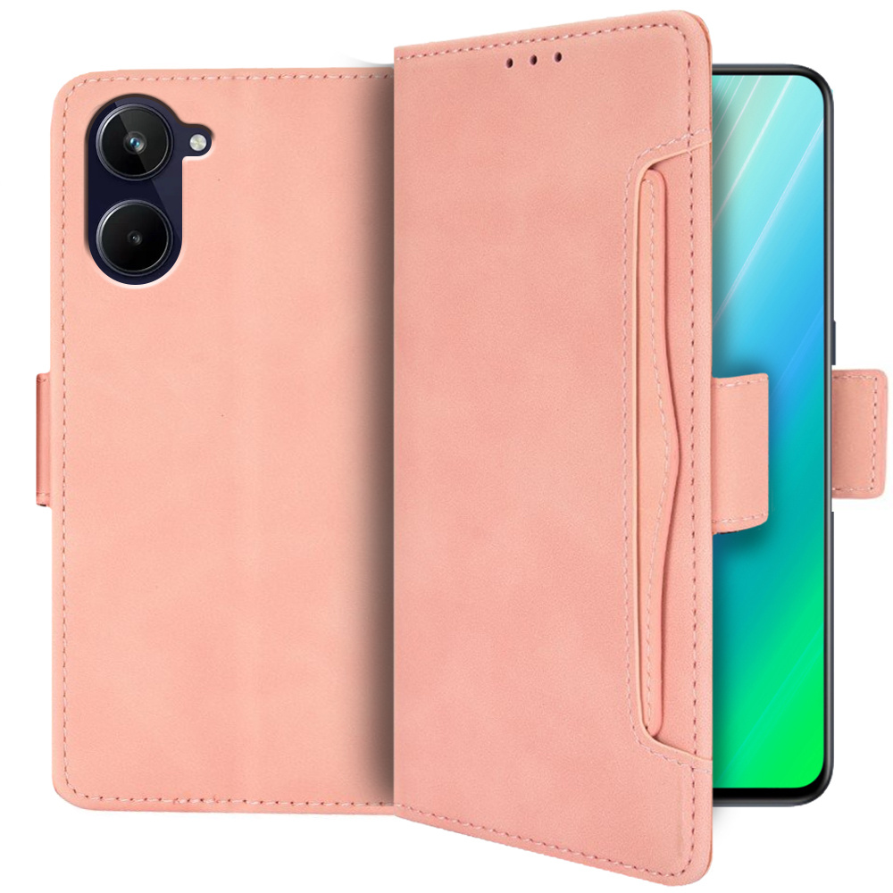 Realme 10 4g Klapphülle, Kartenfach, Pink