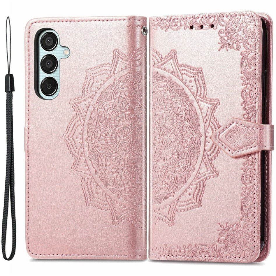 Samsung Galaxy M15 5g Flip Case, Mandala, Pink