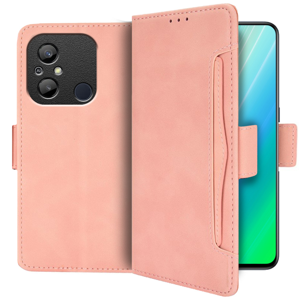 Klapphülle Für Xiaomi Redmi 12c, Mit Kartenfach, Pink