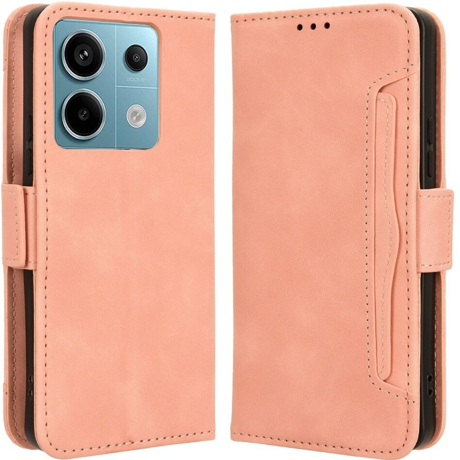 Klapphülle Für Xiaomi Redmi Note 13 Pro 5g, Mit Kartenfach, Pink