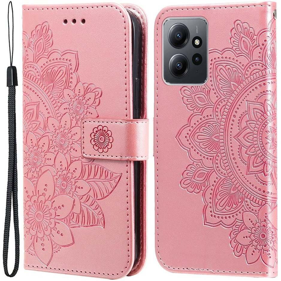 Klapphülle Für Xiaomi Redmi Note 12 4g, Mandala-blume, Rosa