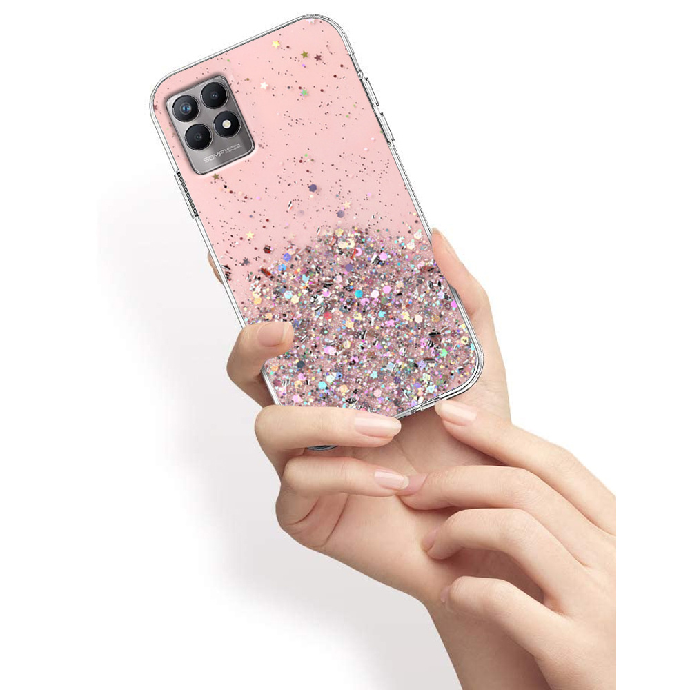 Realme 8i Hülle, Glitzernd, Pink
