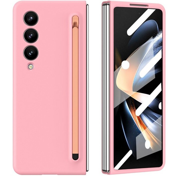 Schutzhülle Für Samsung Galaxy Z Fold 4 5g, Mit Glas Und Stift, Pink