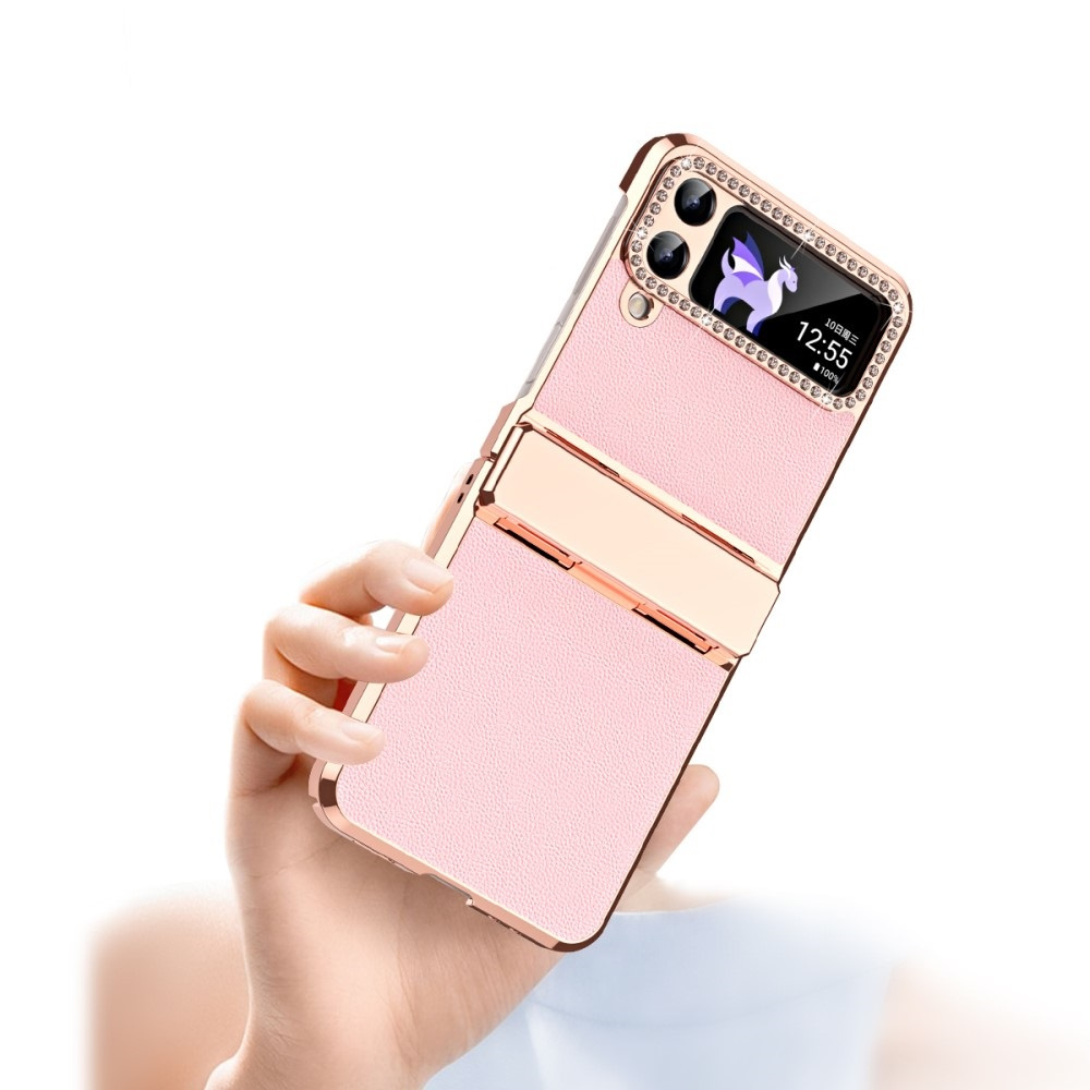 Schutzhülle Für Samsung Galaxy Z Flip 4 5g, Elektroleder, Pink