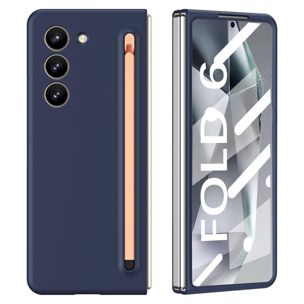 Samsung Galaxy Z Fold6 5g Hülle Mit Glas Und Stift, Marineblau/rosa