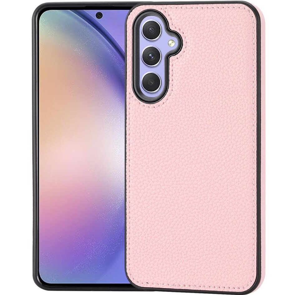 Lychee Lederhülle Für Samsung Galaxy A54, Rosa
