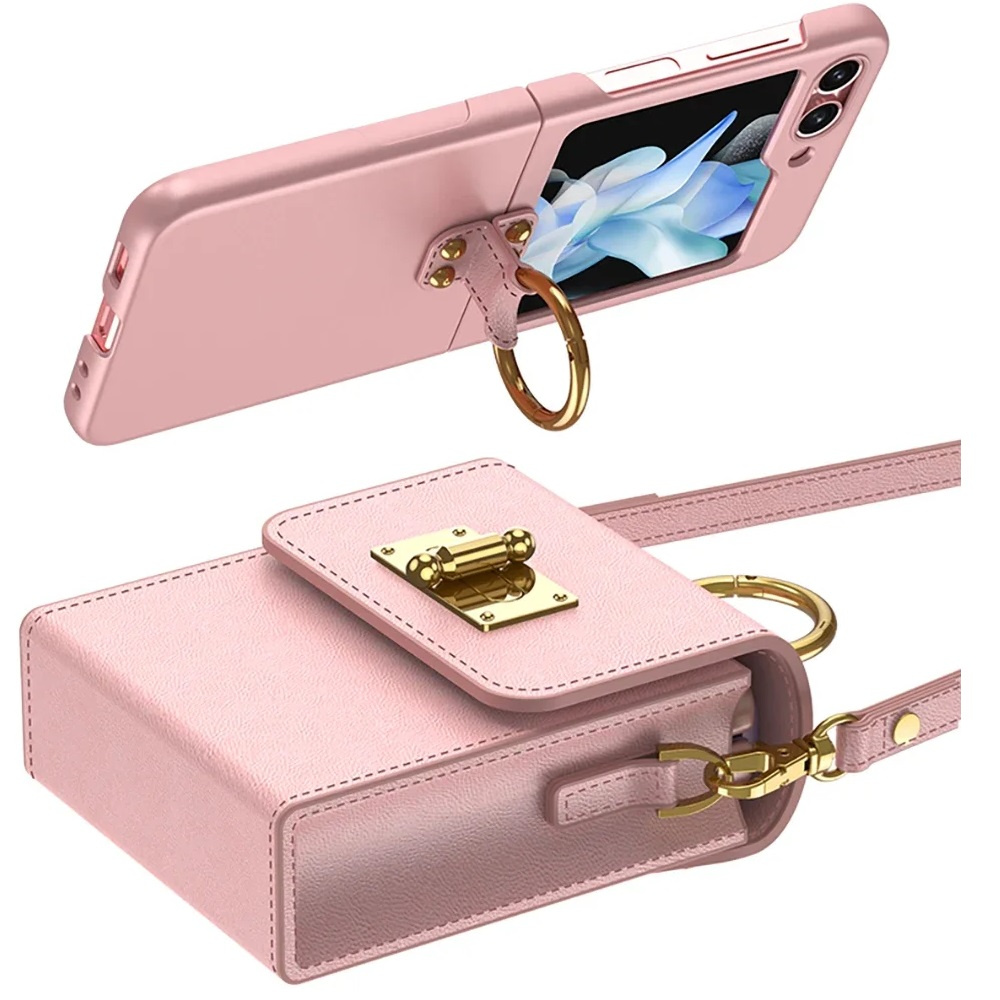 Schutzhülle Für Samsung Galaxy Z Flip7 Fe / Z Flip6, Mit Fingerring Und Trageband, Pink