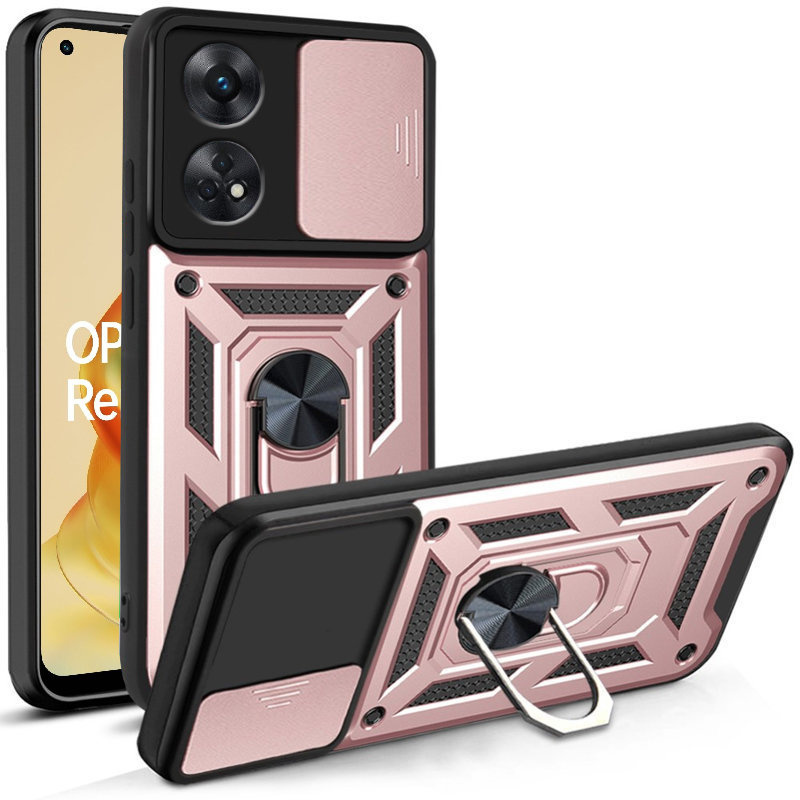 Set Aus Schutzhülle Für Oppo Reno8 T, Nox Camera Slide, Pink + Glas
