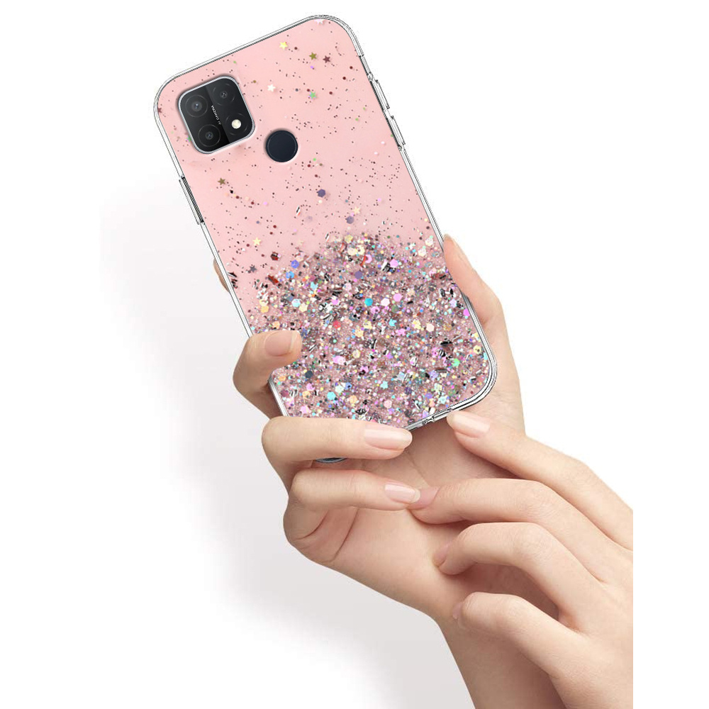 Oppo A15 / A15s Hülle, Glitzernd, Pink