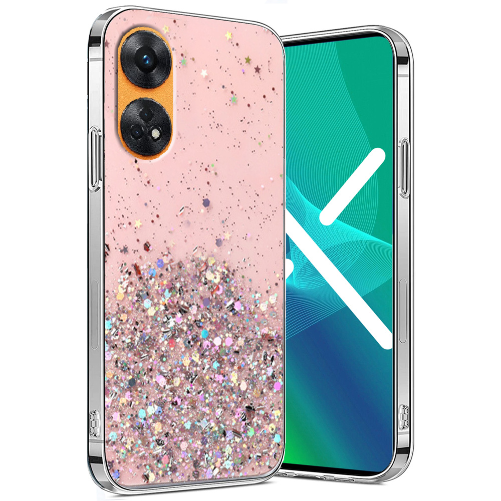 Oppo Reno8 T Hülle, Glitzernd, Pink