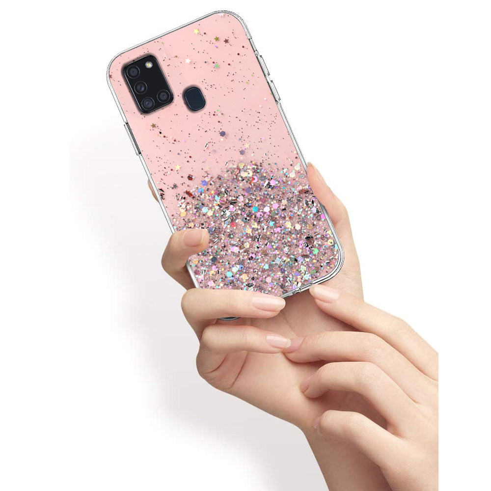 Samsung Galaxy A21s Hülle, Glitzernd, Pink