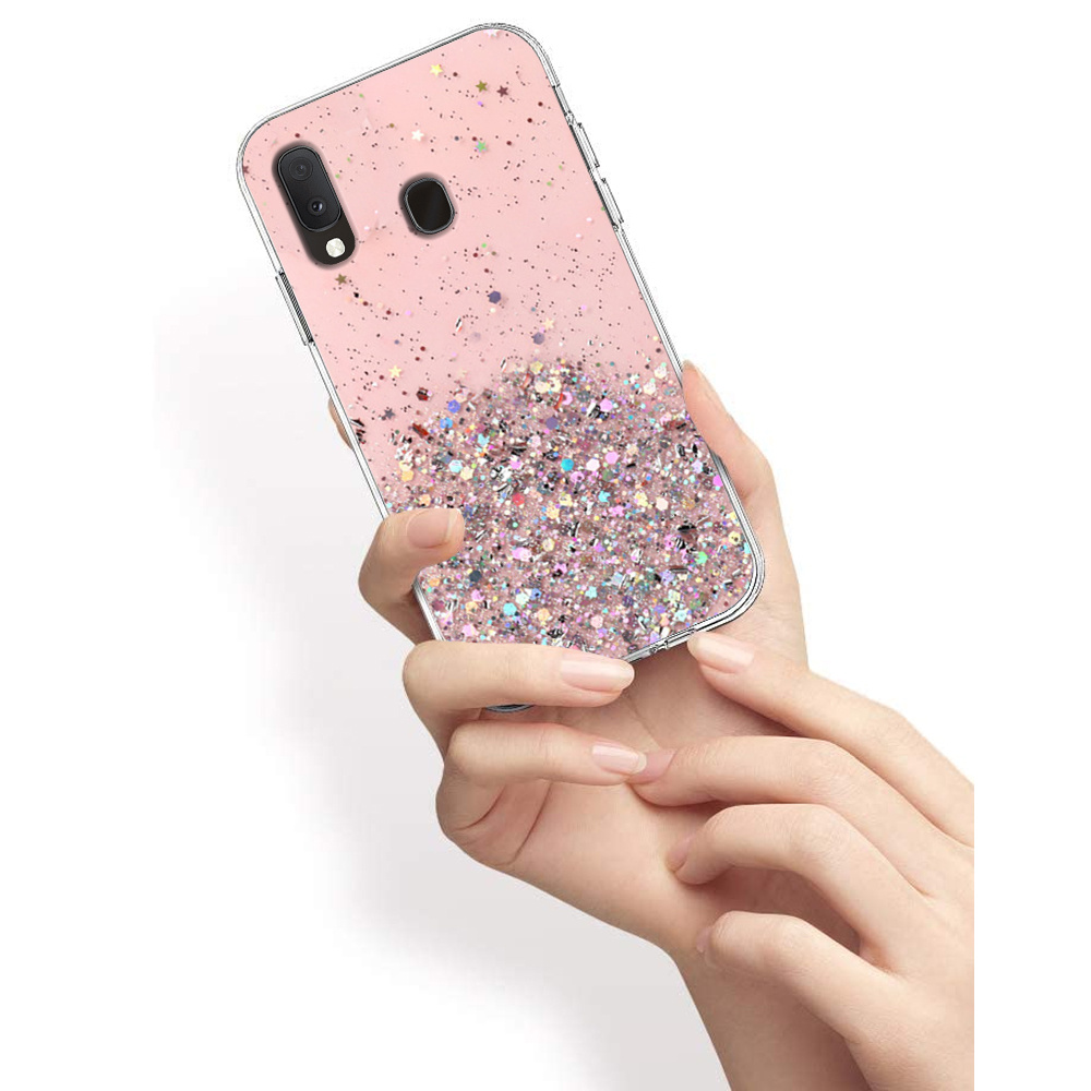 Samsung Galaxy A20e Hülle, Glitzernd, Pink