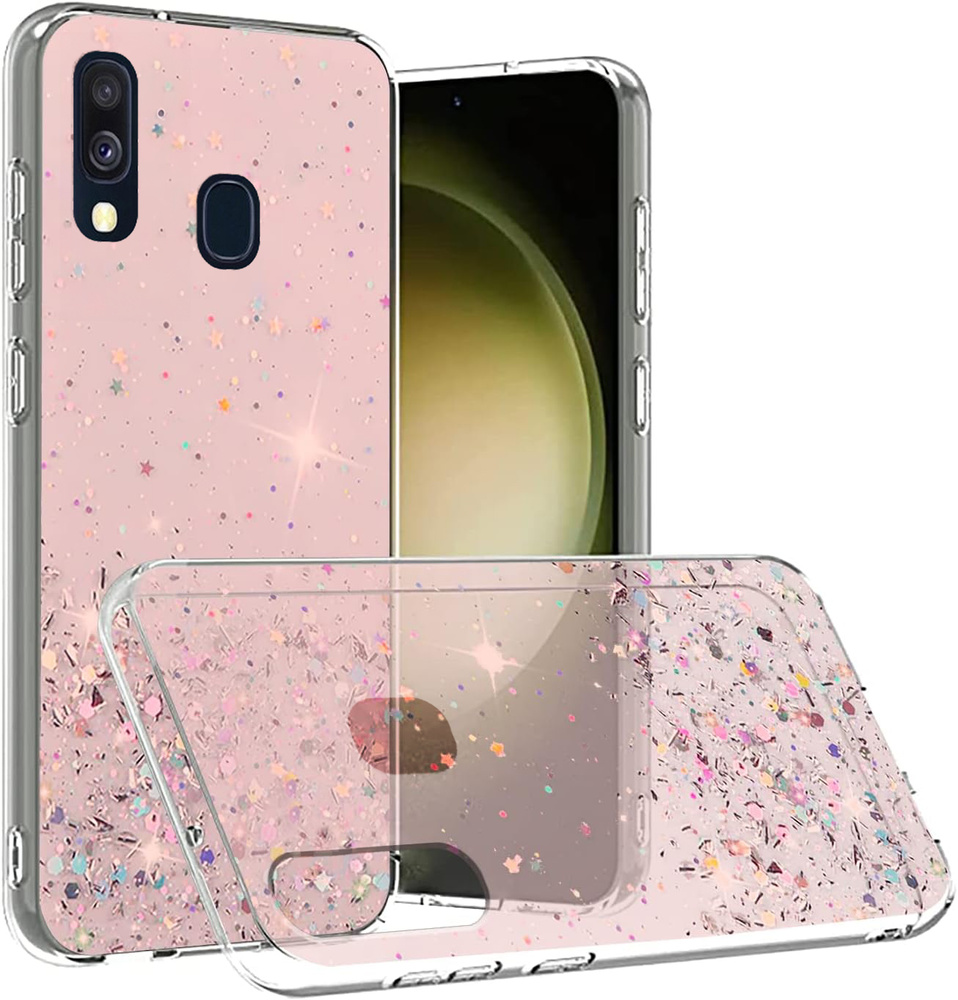 Samsung Galaxy A40 Hülle, Glitzernd, Pink