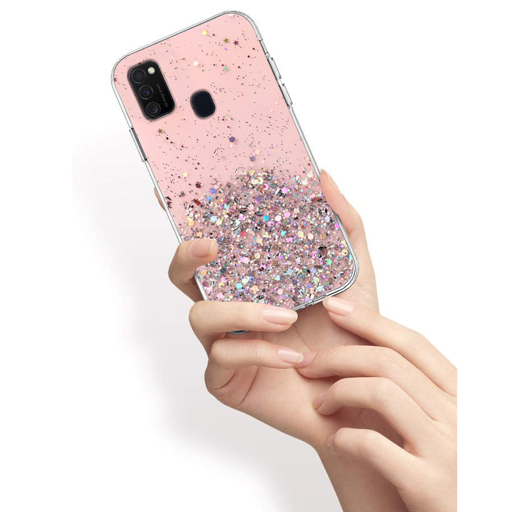 Samsung Galaxy M21 Hülle, Glitzernd, Pink