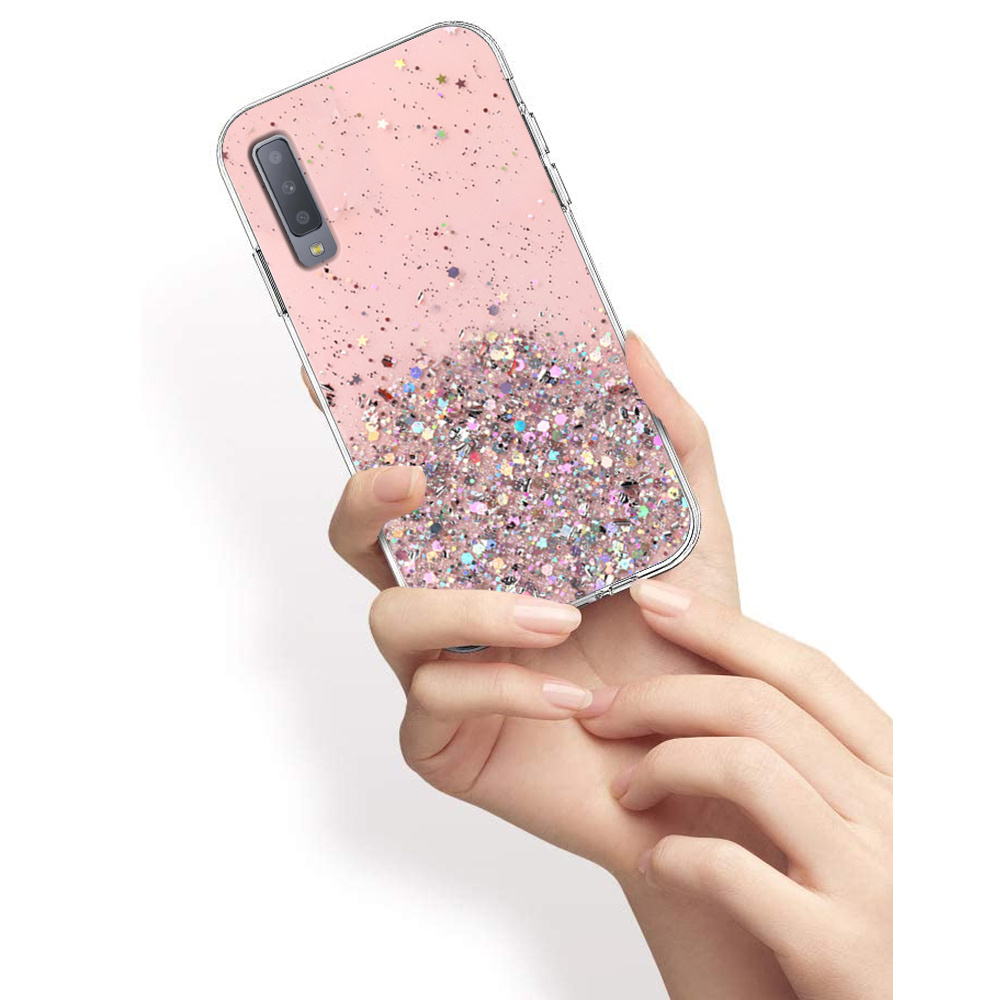 Samsung Galaxy A7 2018 Hülle, Glitzernd, Pink