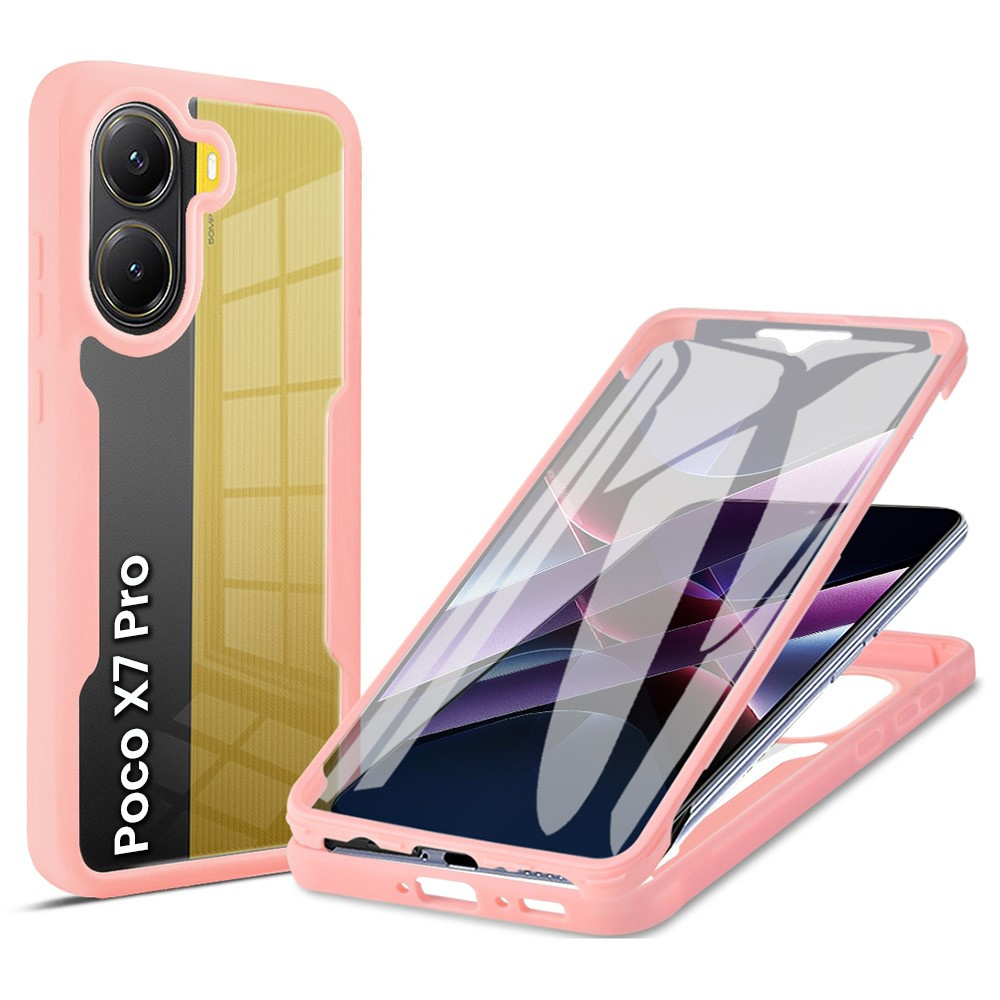 Schutzhülle Für Xiaomi Poco X7 Pro 5g, Stoßfest, Mit Folie, Pink